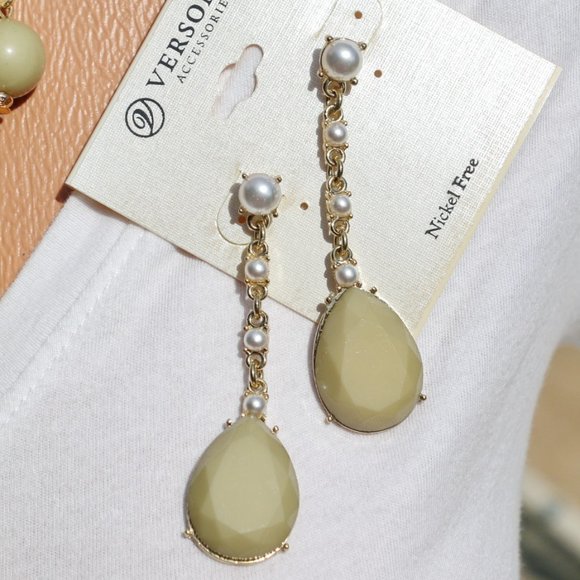 Boho Necklace Tan Khaki Statement Stunner Earrings - Picture 2 of 5